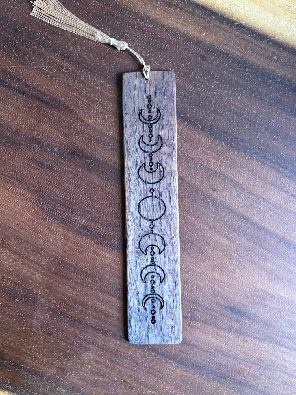 Moon Phase Wooden Bookmark - Celestial Bookmark