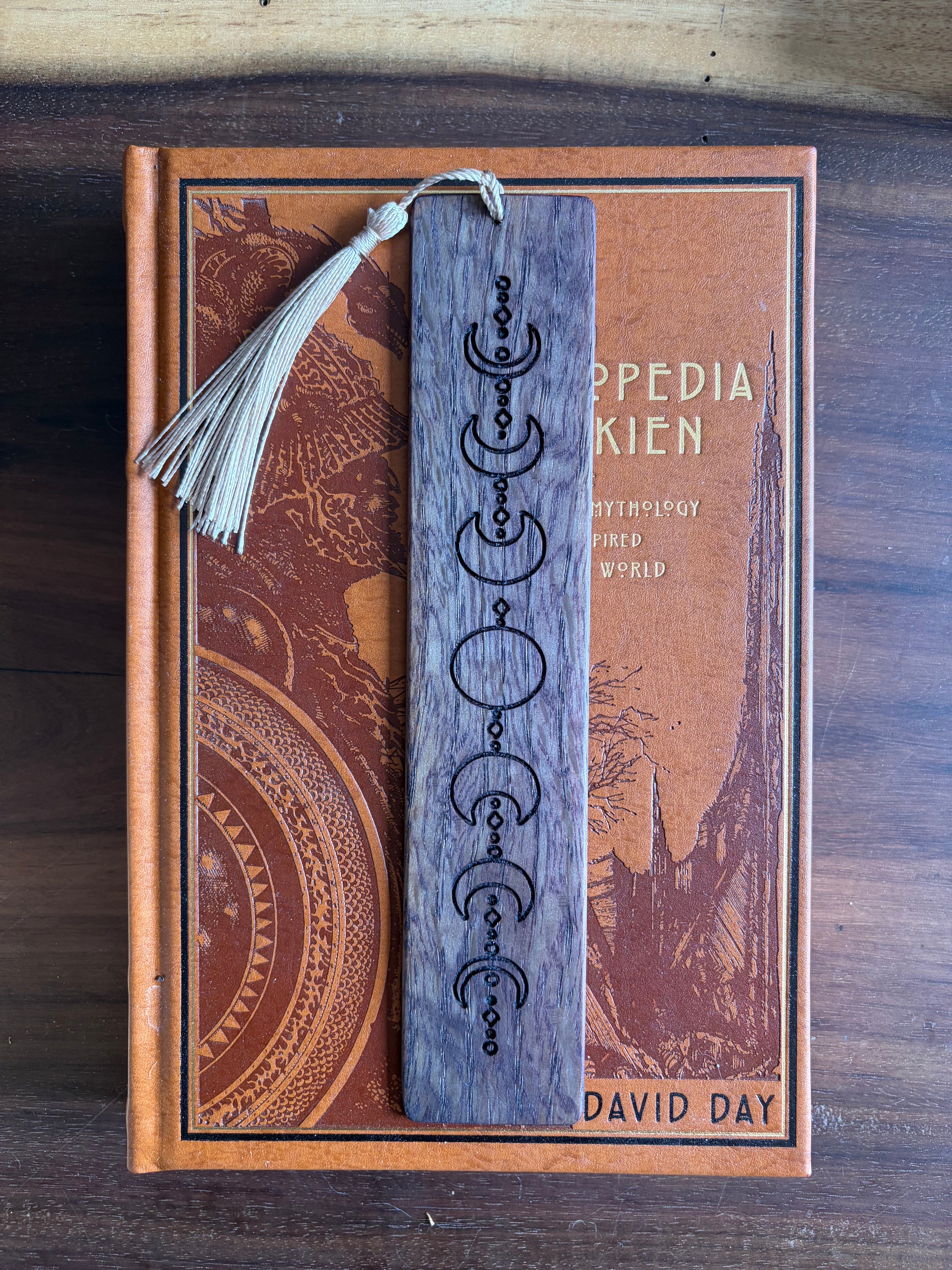 Moon Phase Wooden Bookmark - Celestial Bookmark
