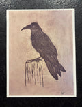 Raven Sketch Art Print – Hand-Drawn Cotton Canvas Wall Art (8.5" x 11")