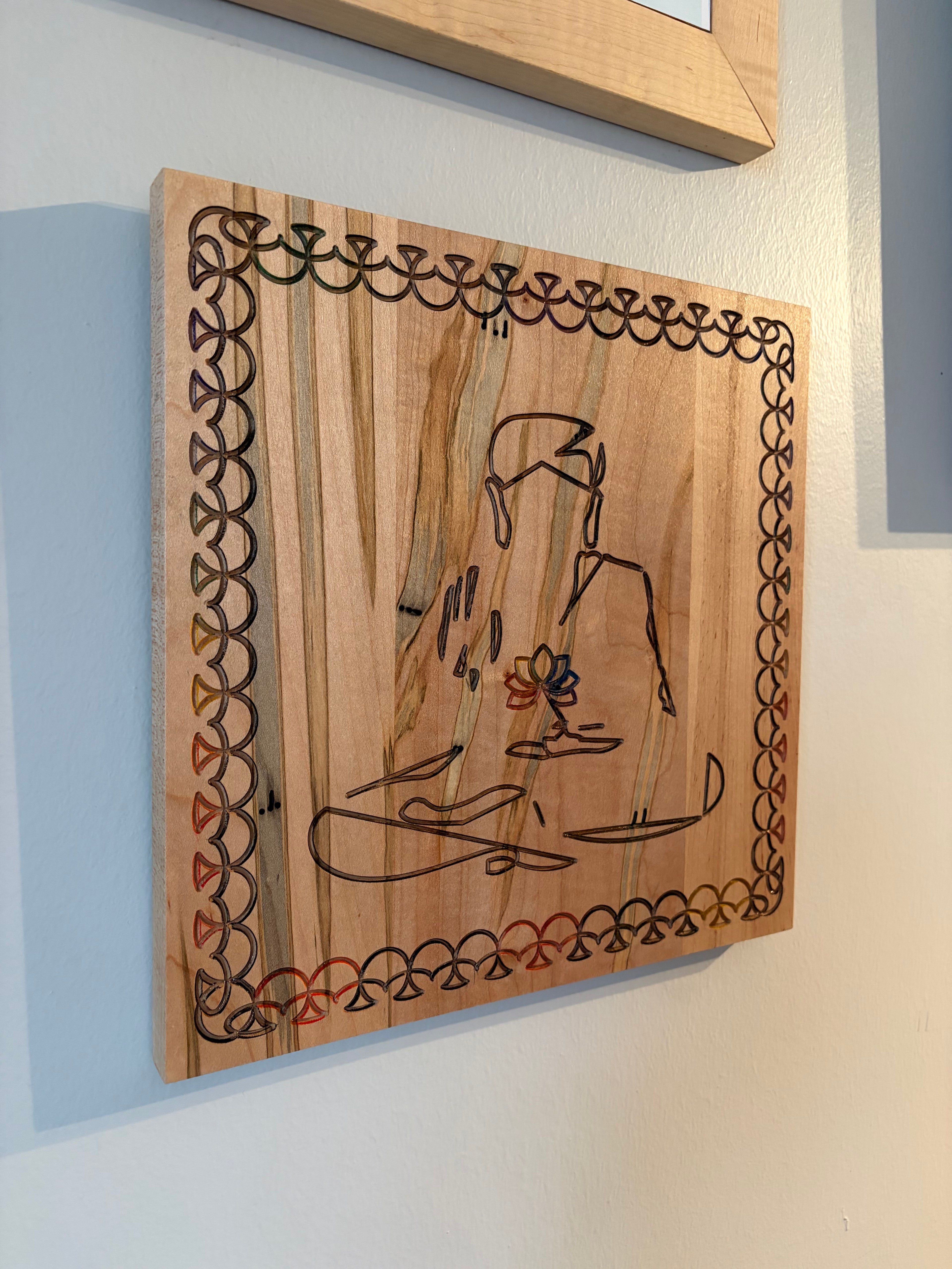 No Mud, No Lotus - Ambrosia Maple Buddha Engraving - Handcrafted Wood Decor