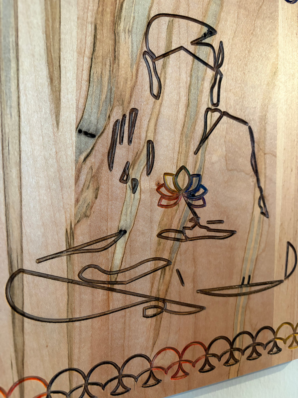 No Mud, No Lotus - Ambrosia Maple Buddha Engraving - Handcrafted Wood Decor