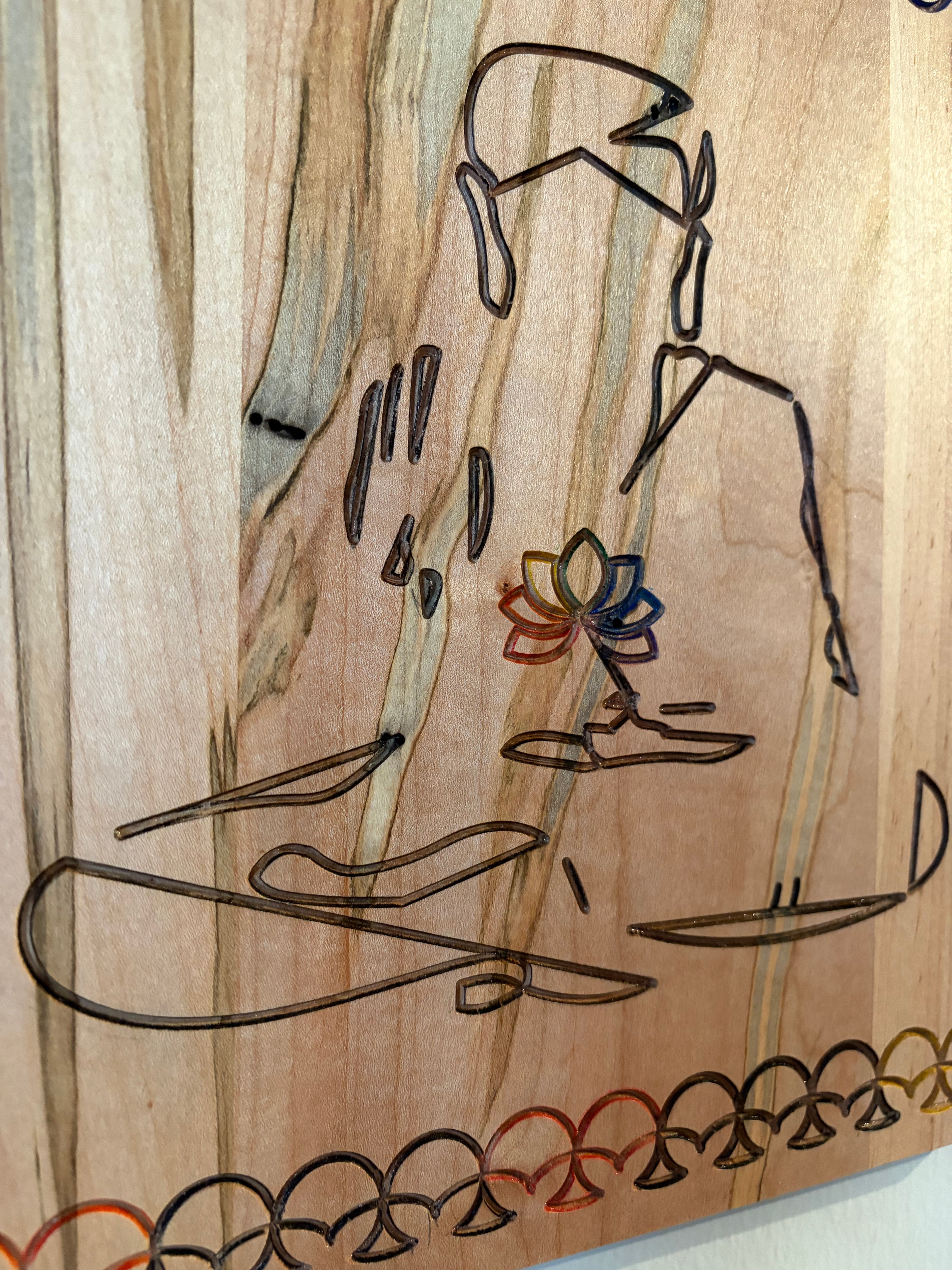 No Mud, No Lotus - Ambrosia Maple Buddha Engraving - Handcrafted Wood Decor
