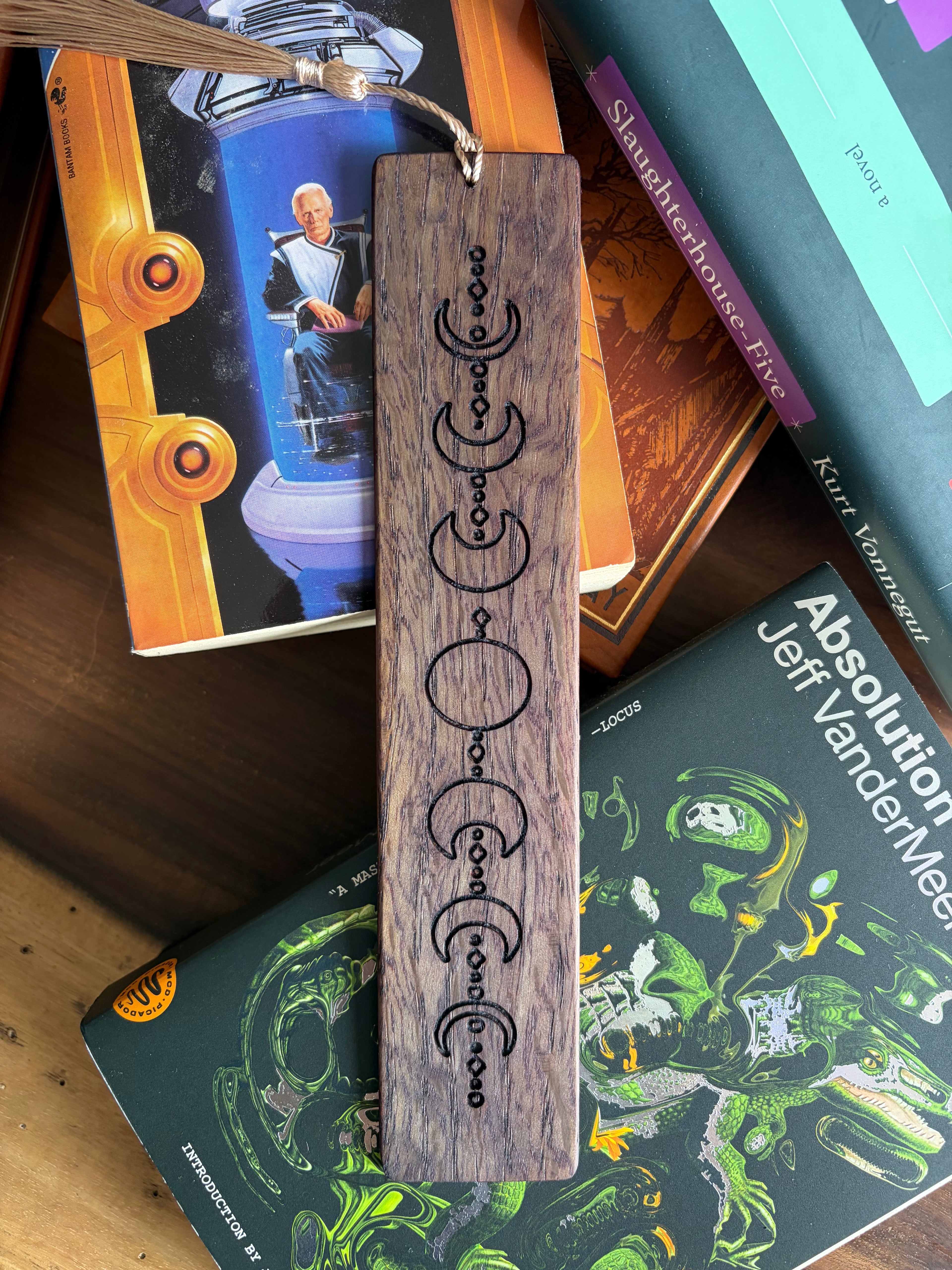 Moon Phase Wooden Bookmark - Celestial Bookmark