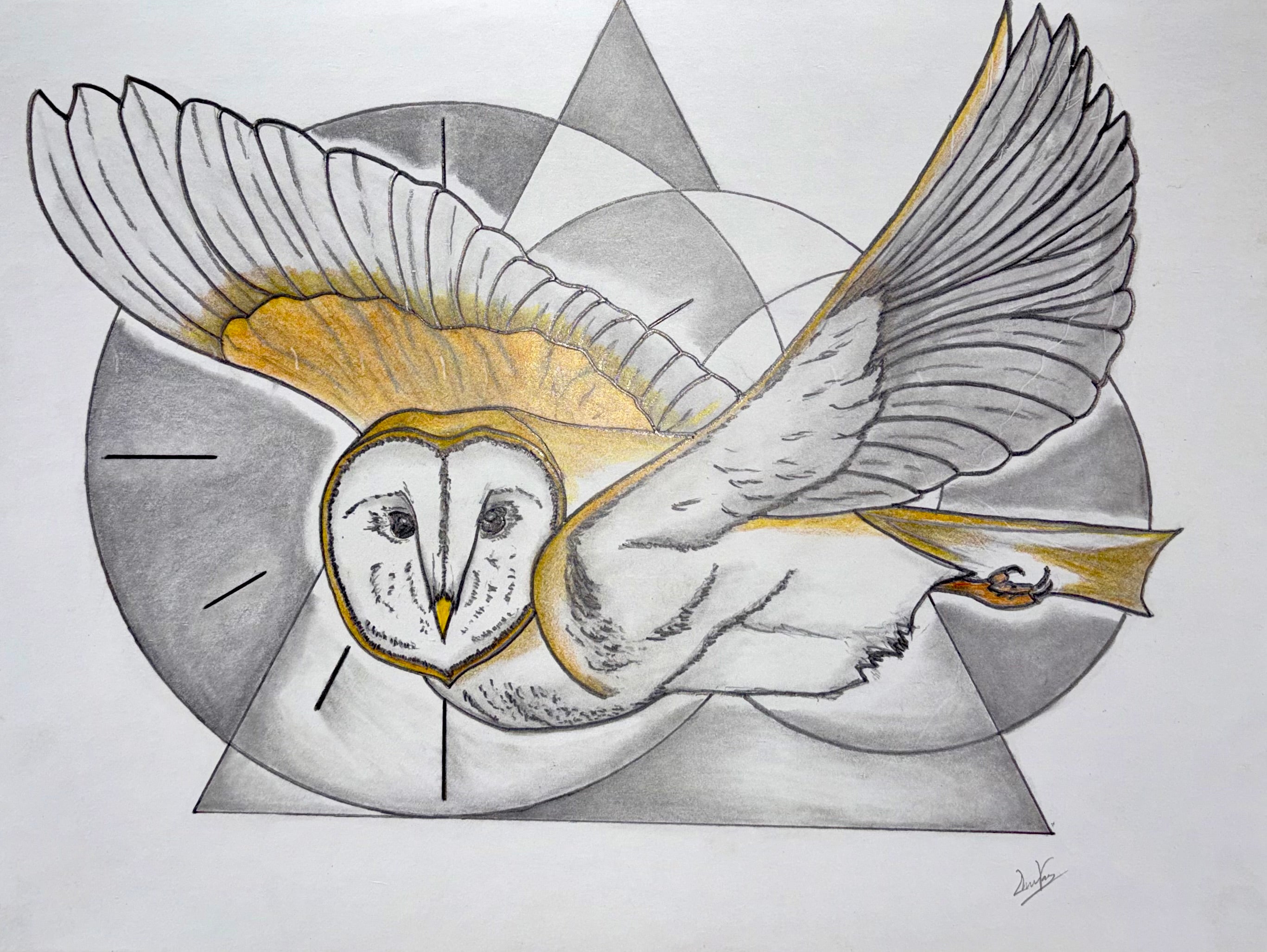 Labyrinth Goblin King Tribute Owl Canvas Print – Original Fantasy Sketch | 8.5" x 11"