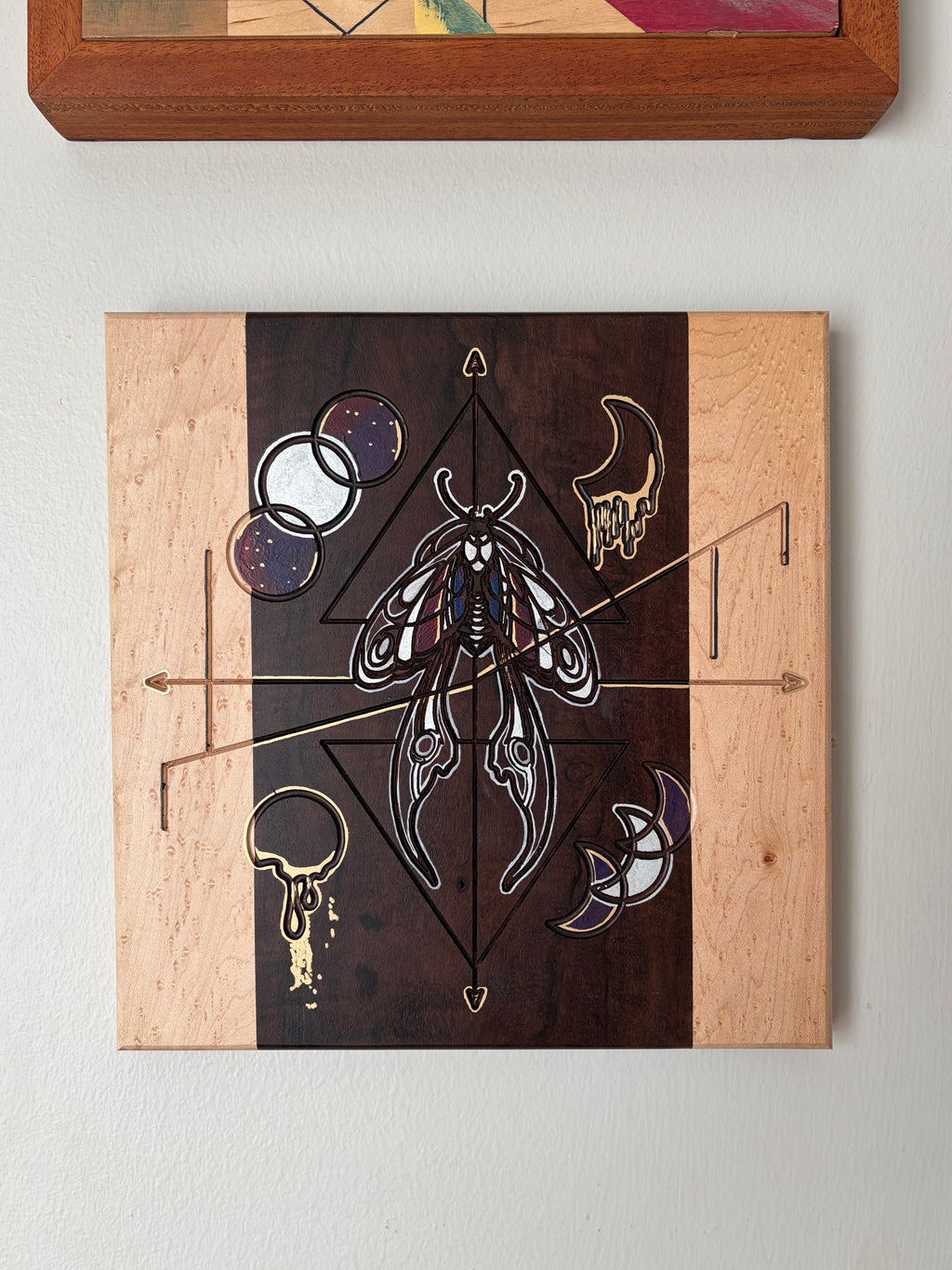 Life in Death | Original Celestial Moth Artwork on Katalox & Birdseye Maple