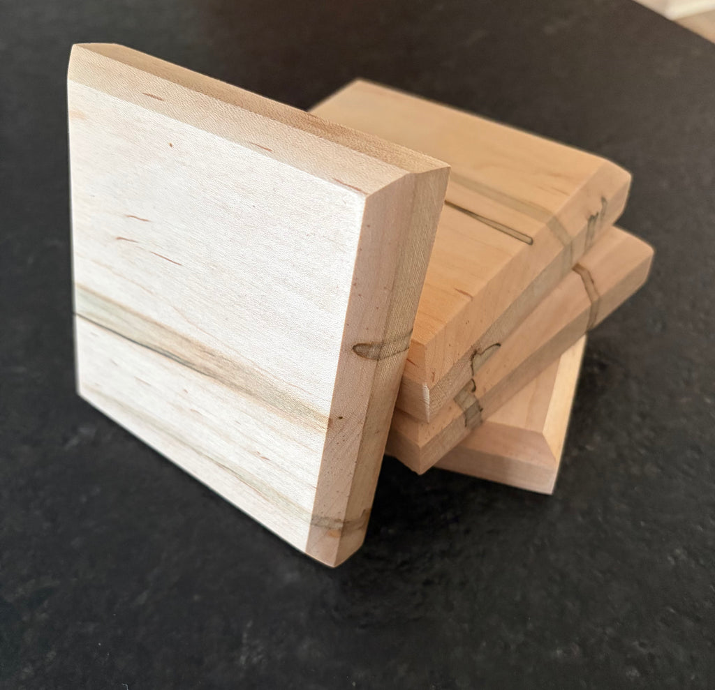 Handcrafted Maple River Charcuterie Board with Ambrosia Maple Coaster Set