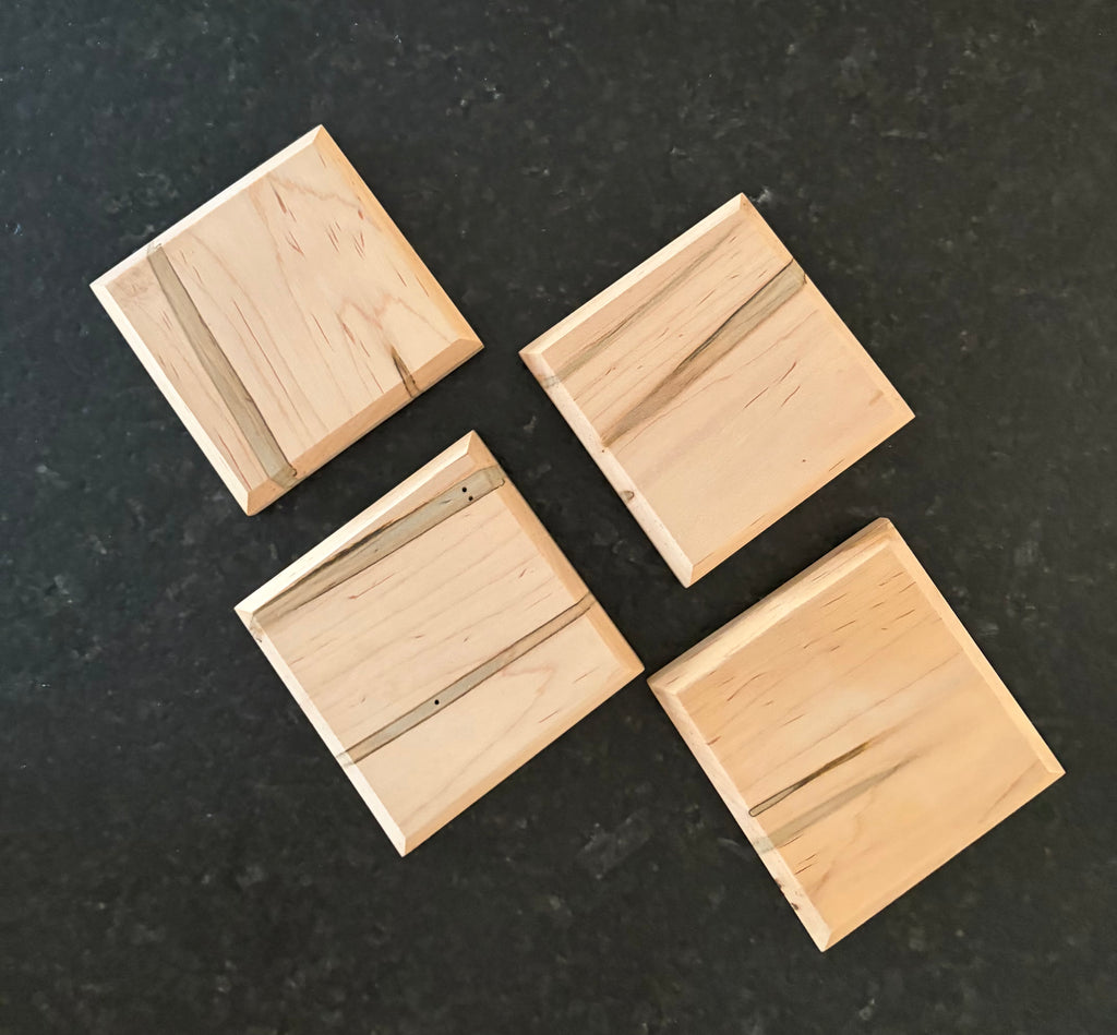 Handcrafted Maple River Charcuterie Board with Ambrosia Maple Coaster Set