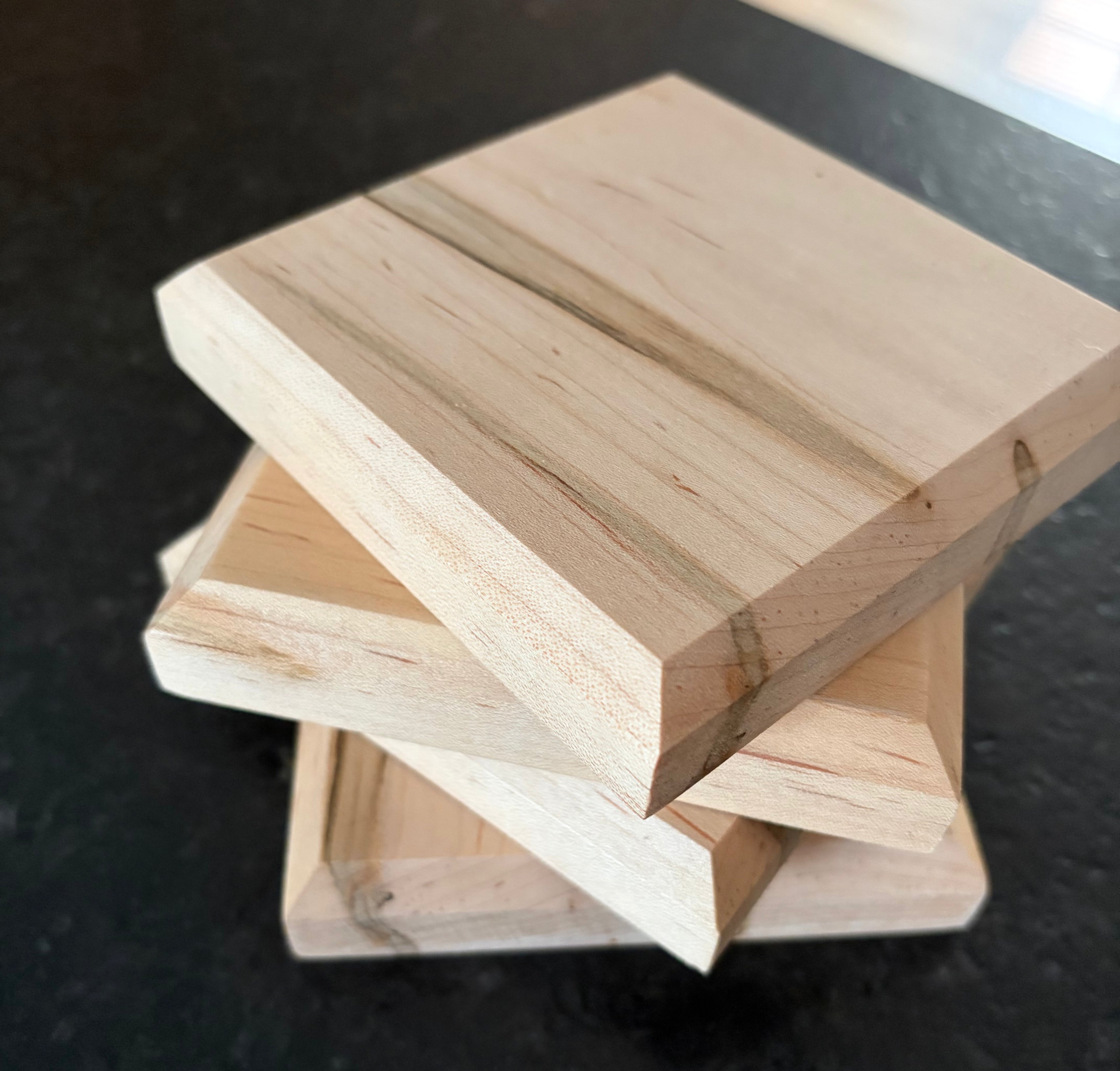 Handcrafted Maple River Charcuterie Board with Ambrosia Maple Coaster Set