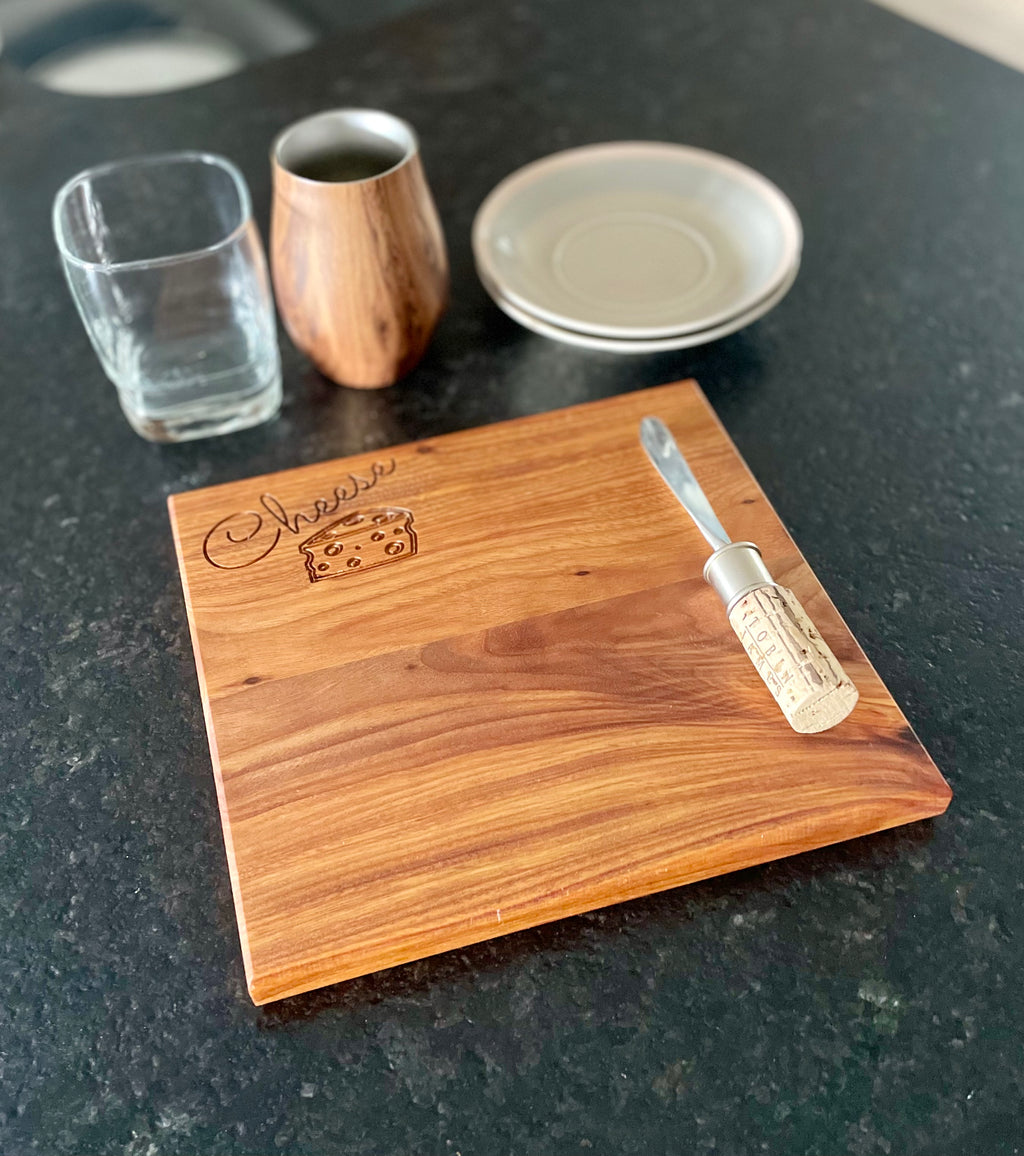 Exotic Canarywood Cheese Board – Handcrafted Wooden Charcuterie Serving Board – Artisan Kitchen Gift