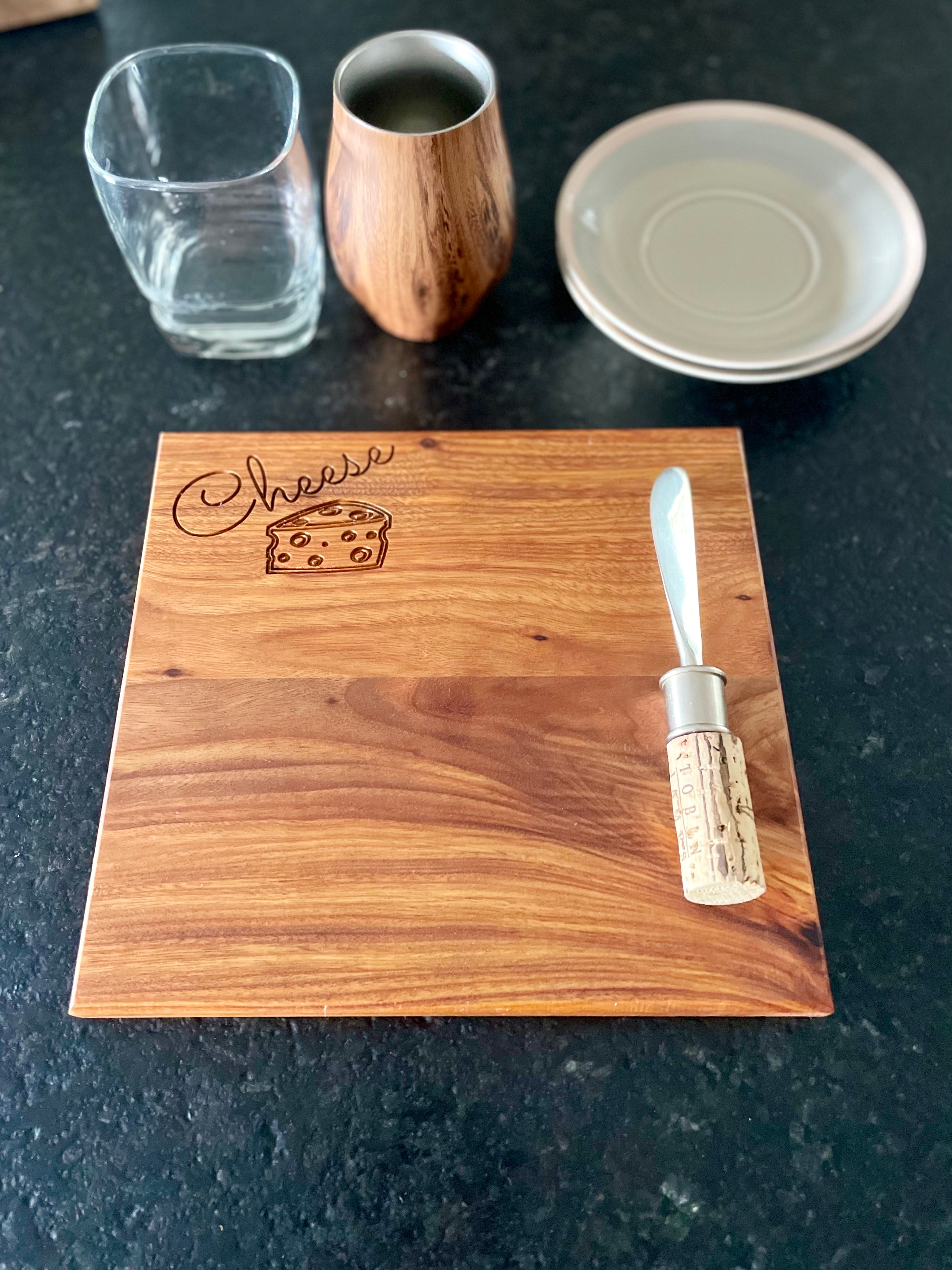 Exotic Canarywood Cheese Board – Handcrafted Wooden Charcuterie Serving Board – Artisan Kitchen Gift