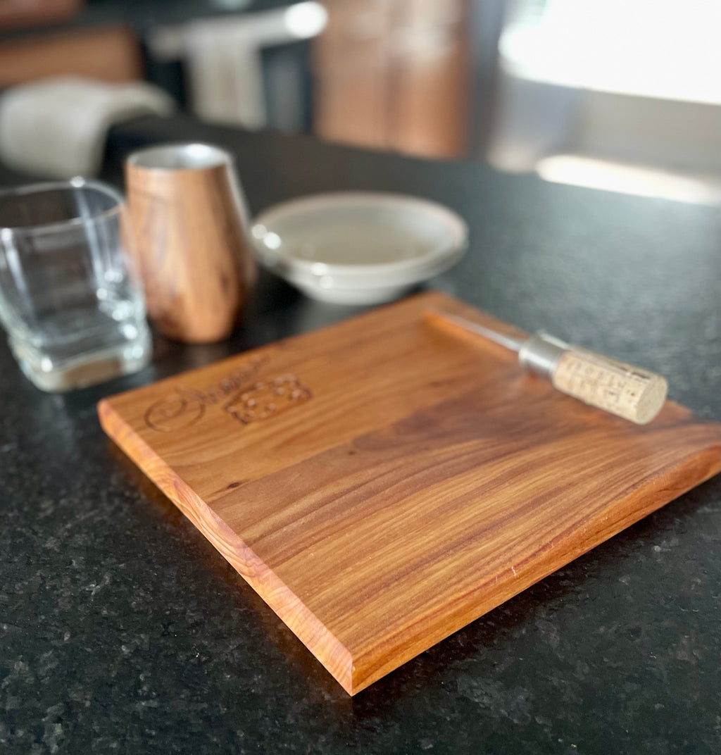 Exotic Canarywood Cheese Board – Handcrafted Wooden Charcuterie Serving Board – Artisan Kitchen Gift