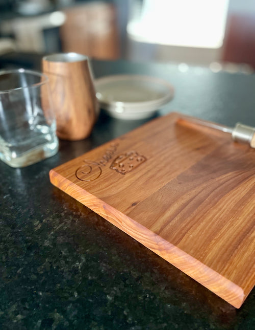 Exotic Canarywood Cheese Board – Handcrafted Wooden Charcuterie Serving Board – Artisan Kitchen Gift