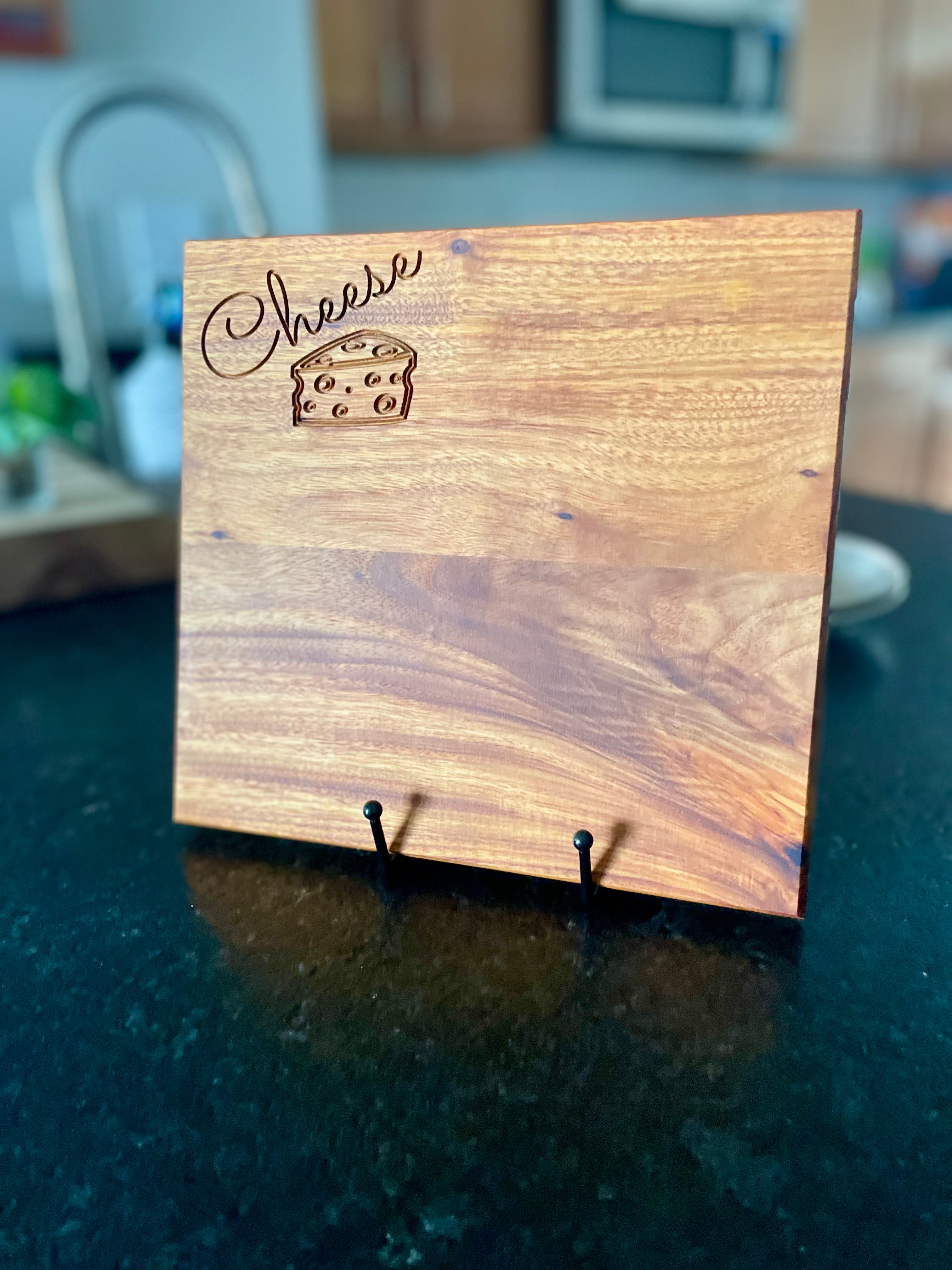 Exotic Canarywood Cheese Board – Handcrafted Wooden Charcuterie Serving Board – Artisan Kitchen Gift
