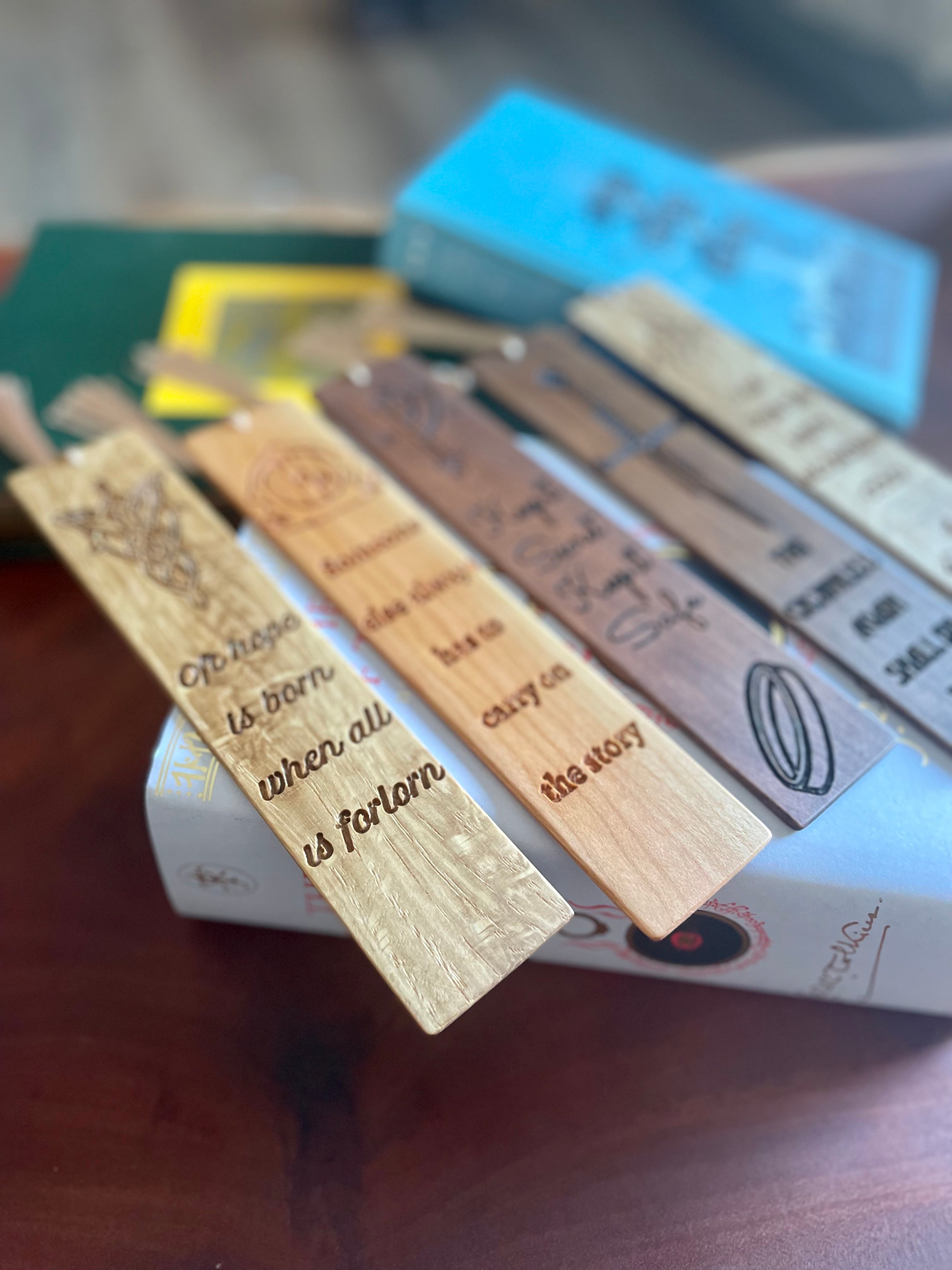 The Lord of the Rings Inspired Wooden Bookmark Collection