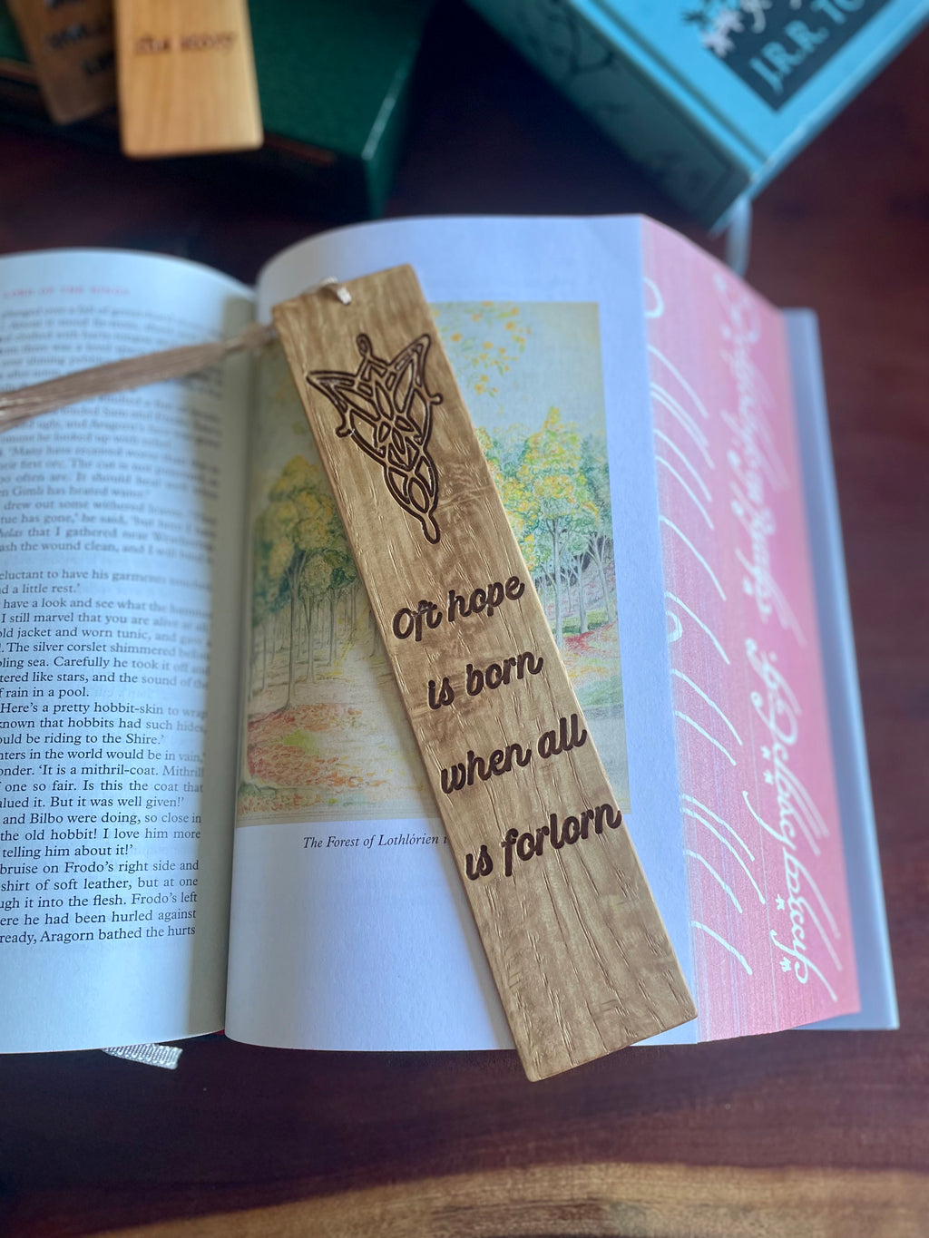 The Lord of the Rings Inspired Wooden Bookmark Collection
