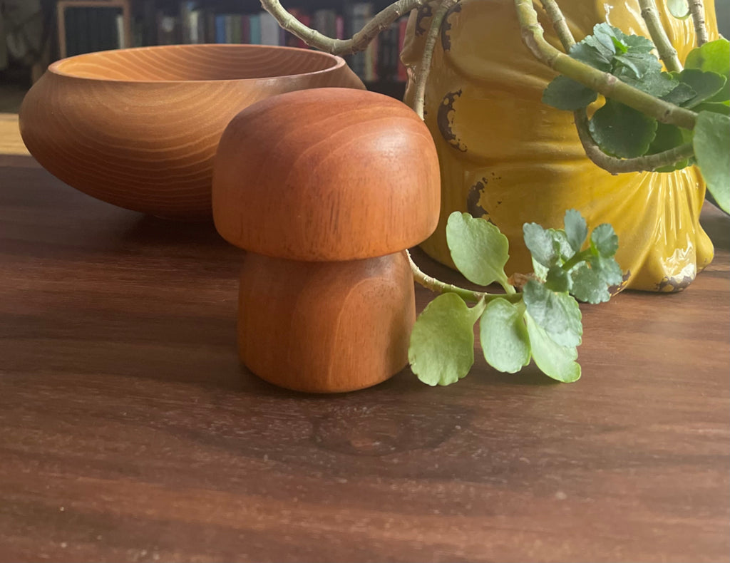 Hand Turned Mahogany Mushroom