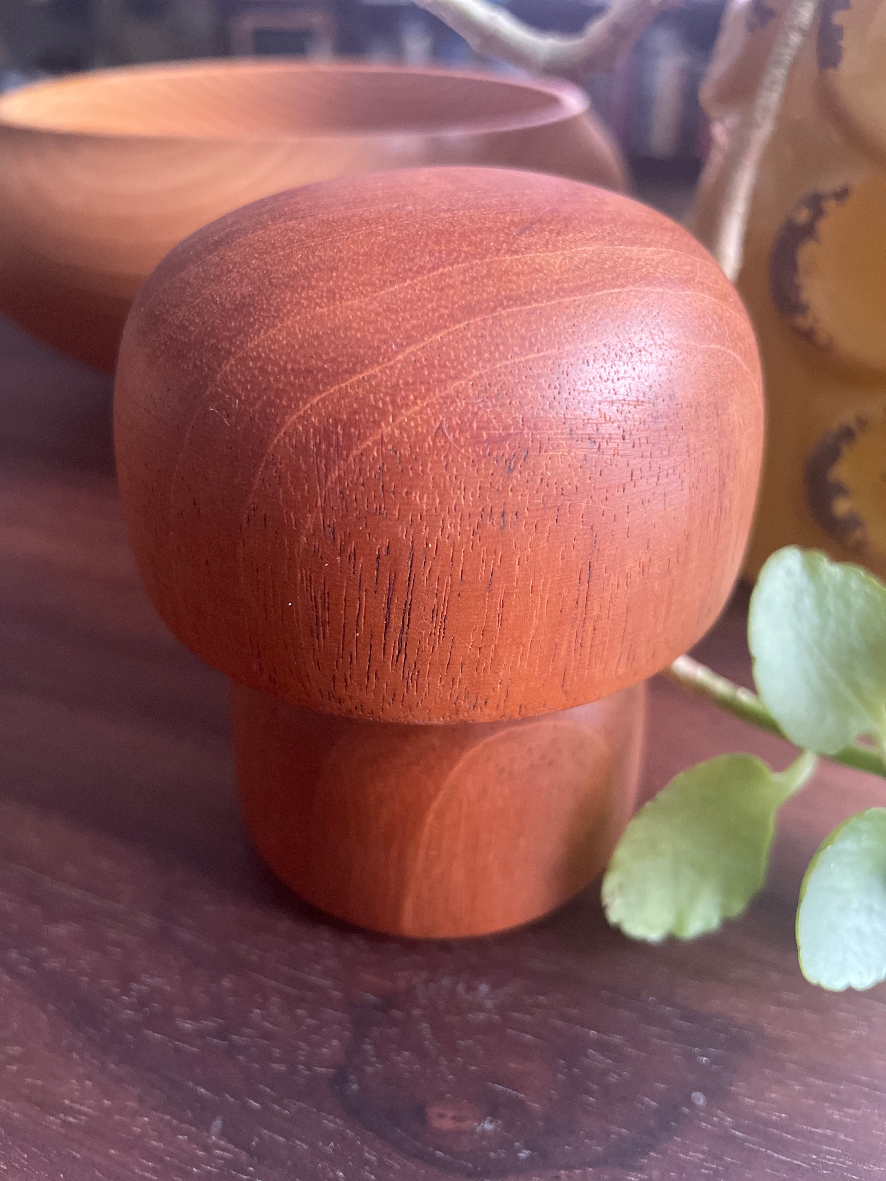Hand Turned Mahogany Mushroom
