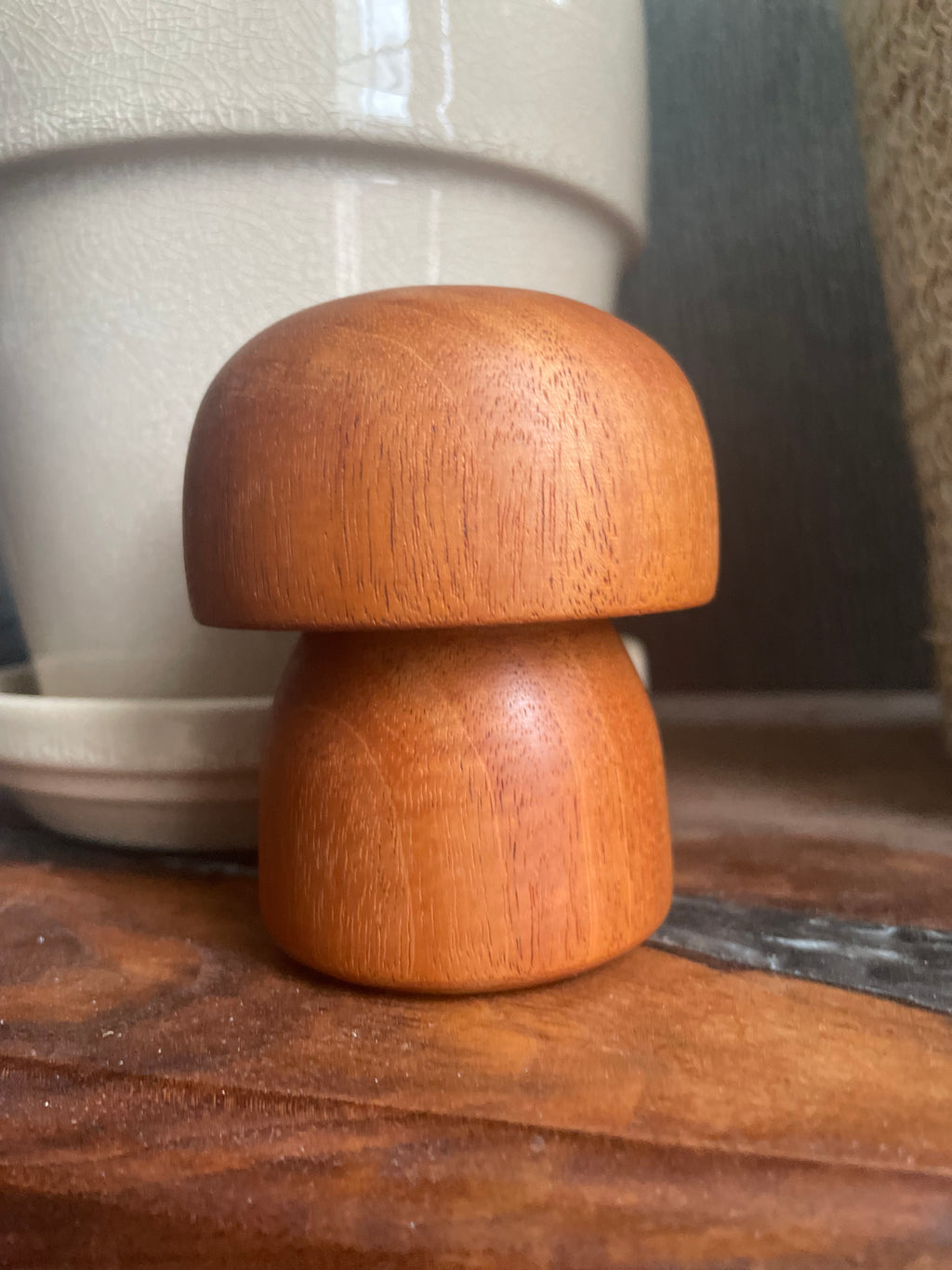 Hand Turned Mahogany Mushroom