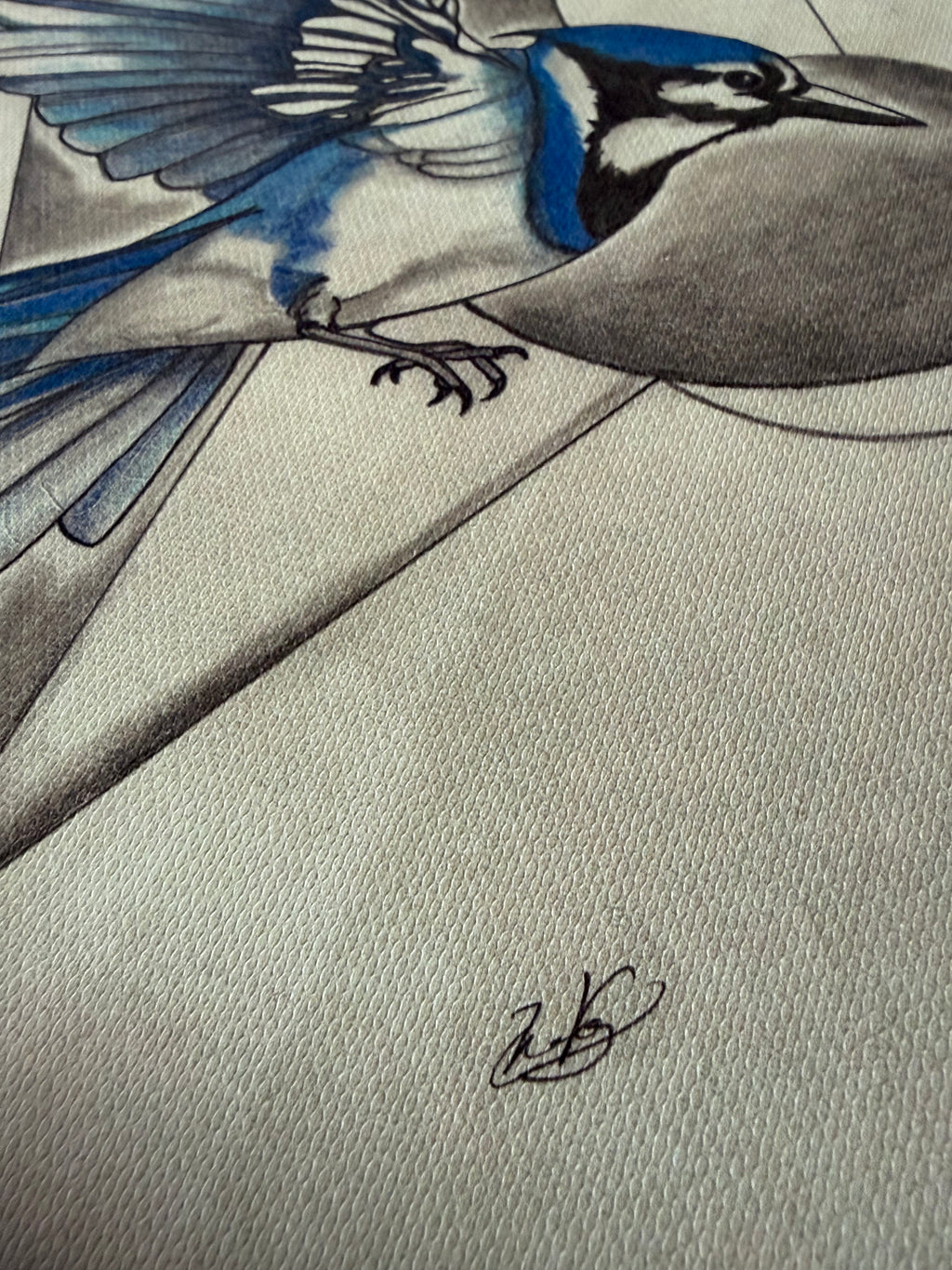 Blue Jay Geometric Canvas Print – (8.5" x 11")