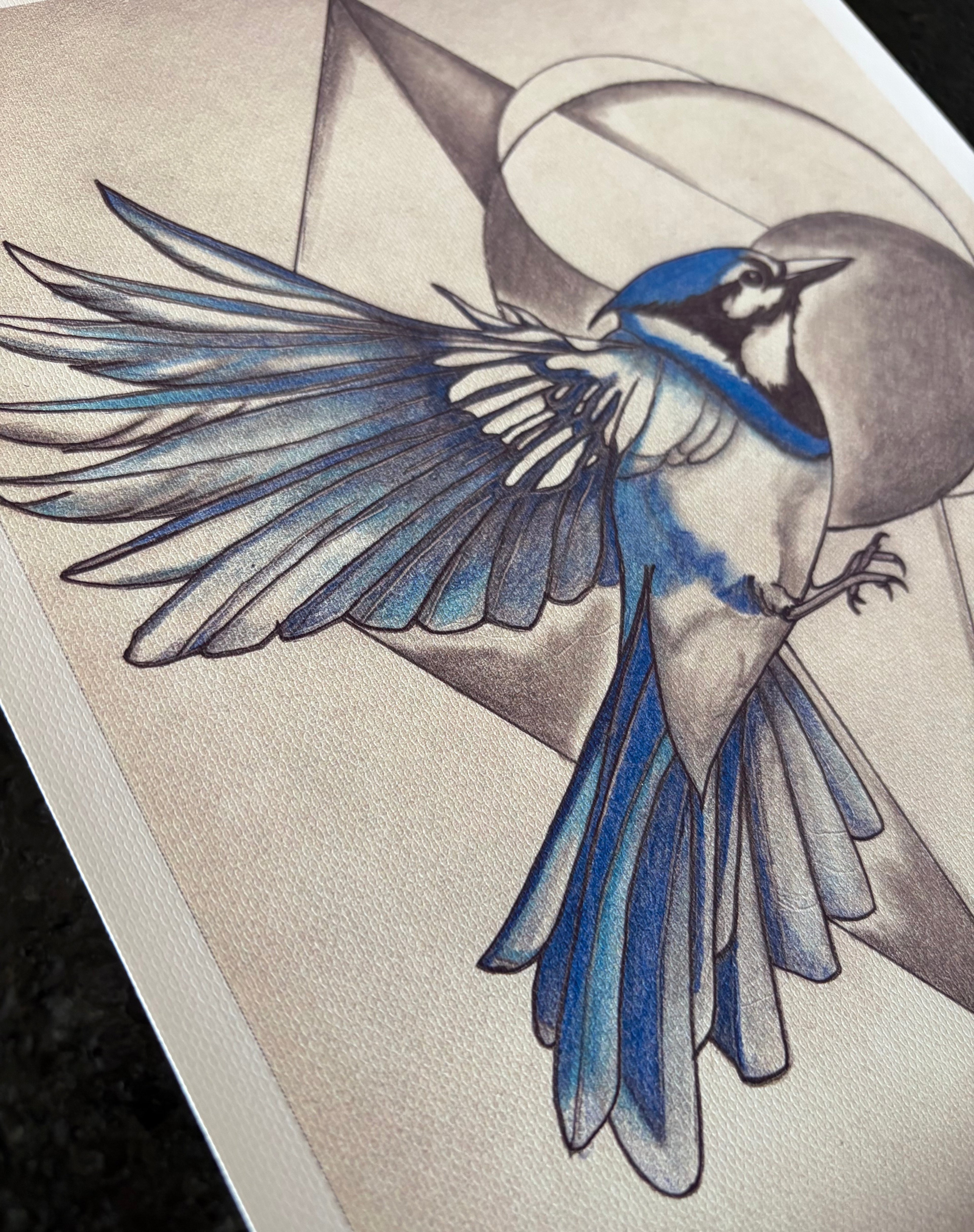 Blue Jay Geometric Canvas Print – (8.5" x 11")