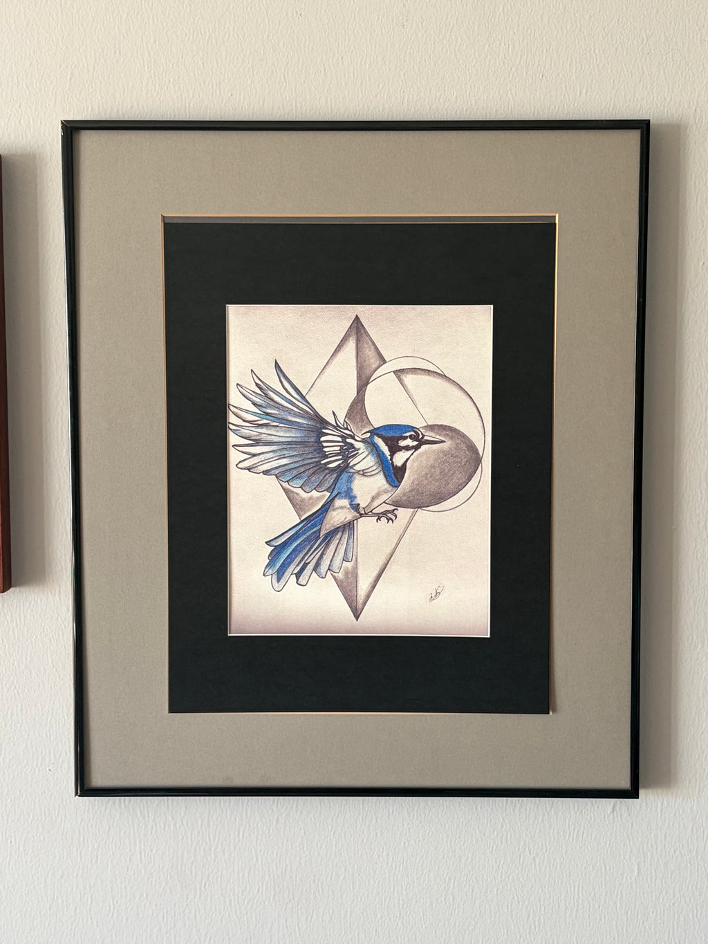 Blue Jay Geometric Canvas Print – (8.5" x 11")