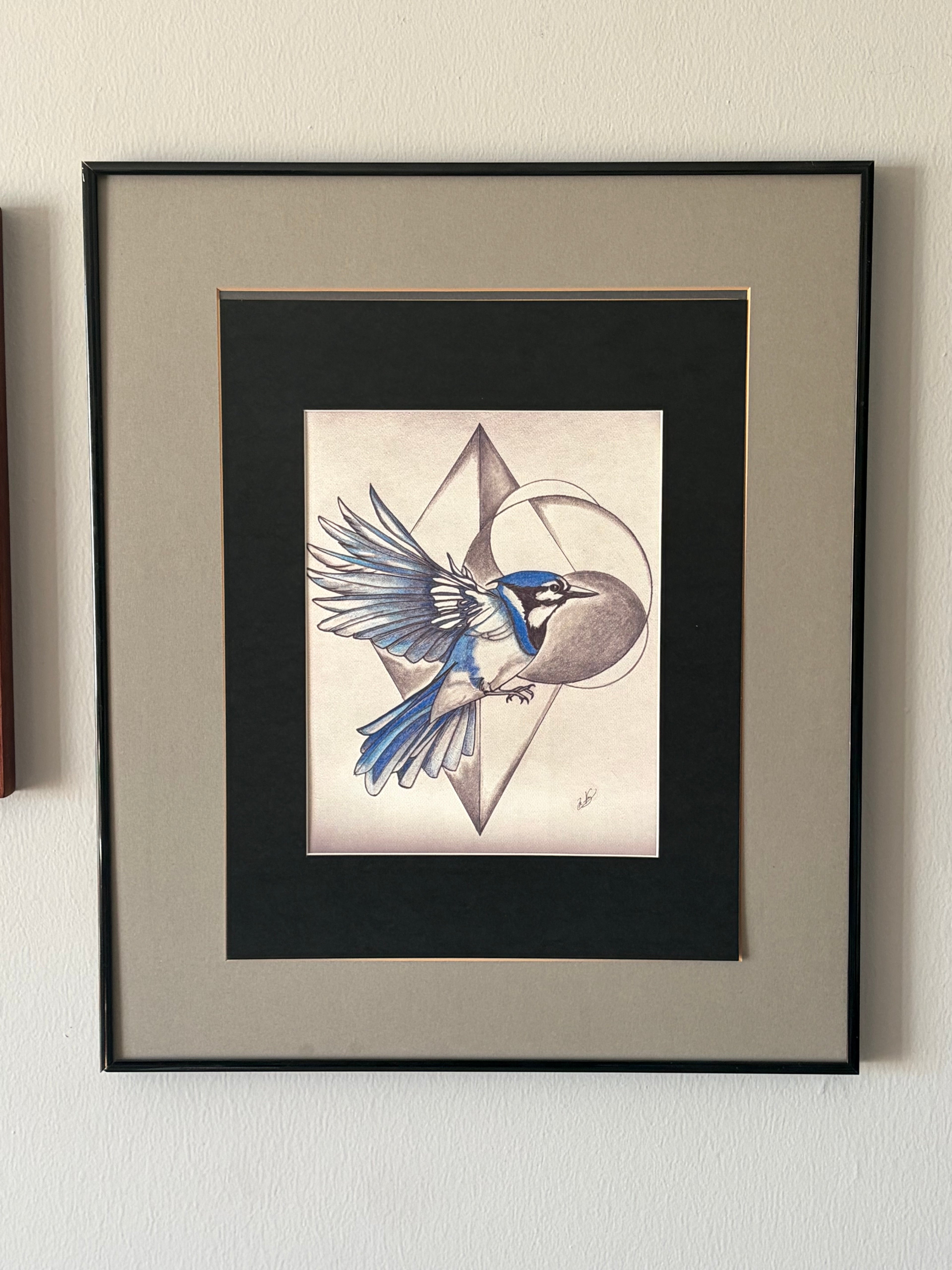 Blue Jay Geometric Canvas Print – (8.5" x 11")