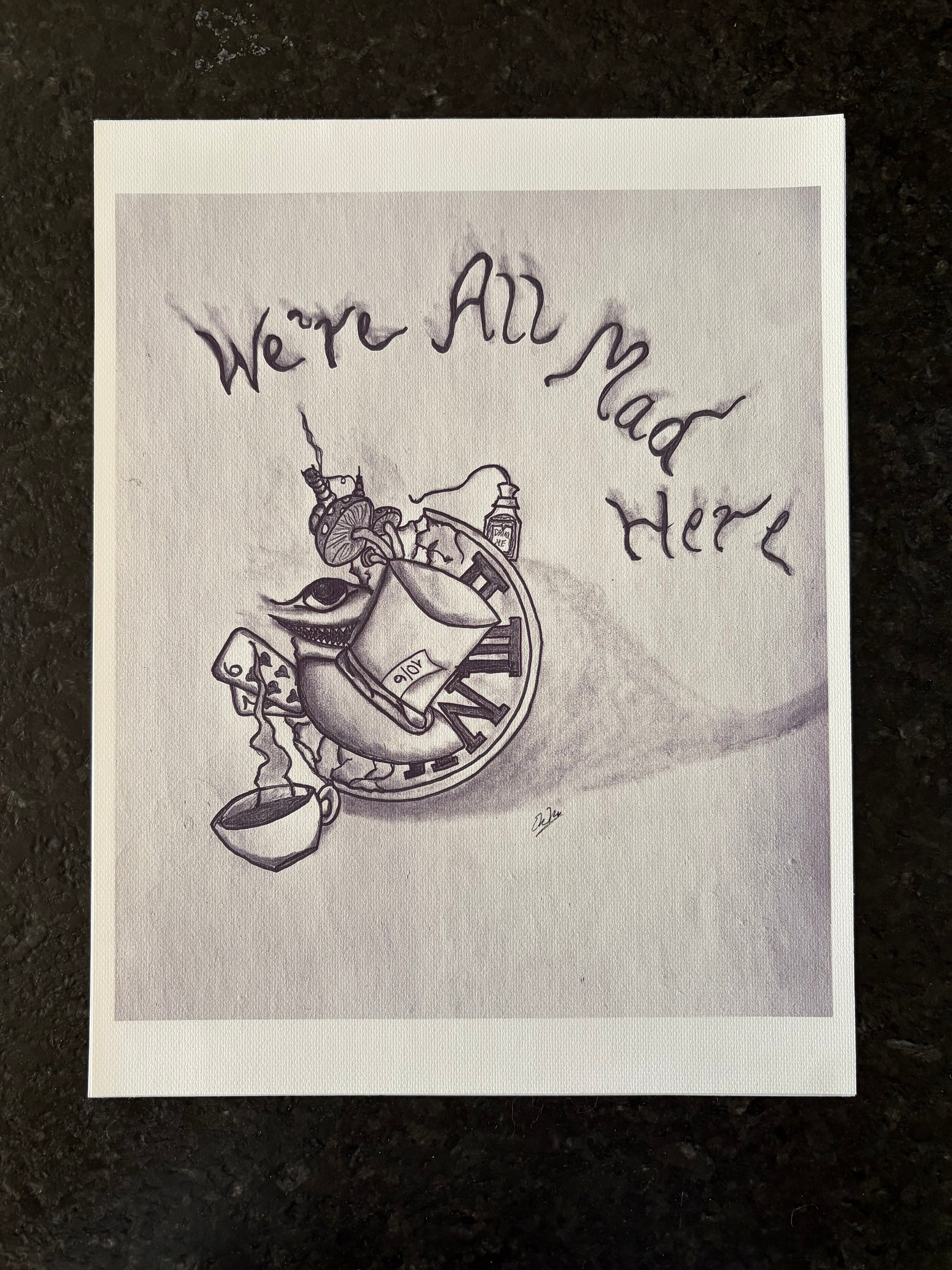 Alice In Wonderland Sketch Art Print