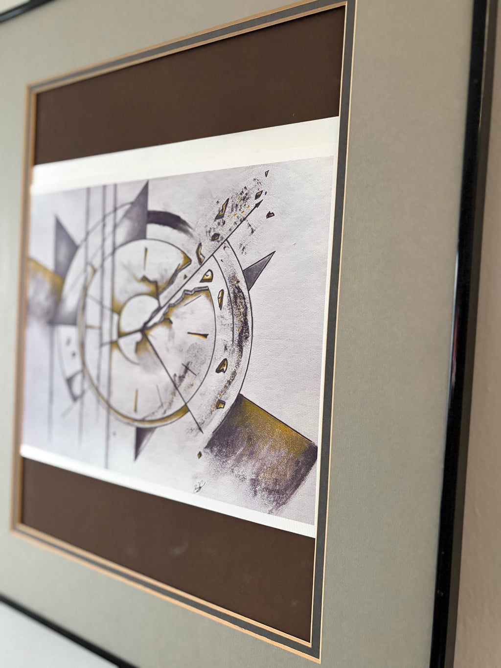 “Fractured Time” - Abstract Clock Cotton Canvas Print