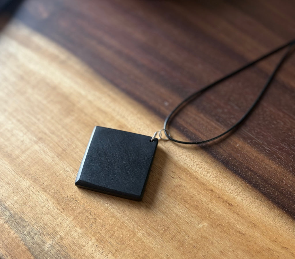 Handmade African Blackwood Pendant Necklace – Rare Wood Jewelry