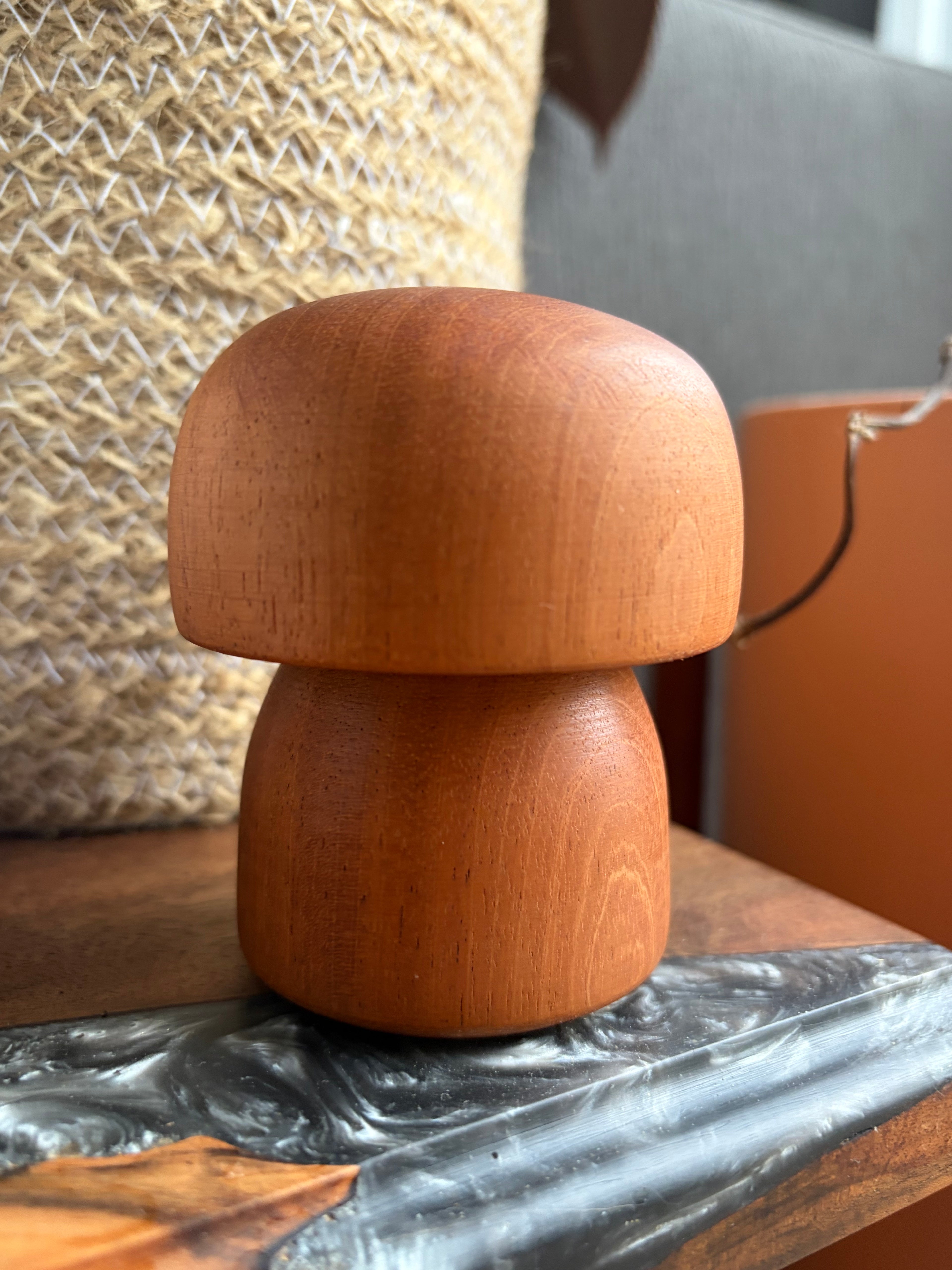 Hand Turned Mahogany Mushroom