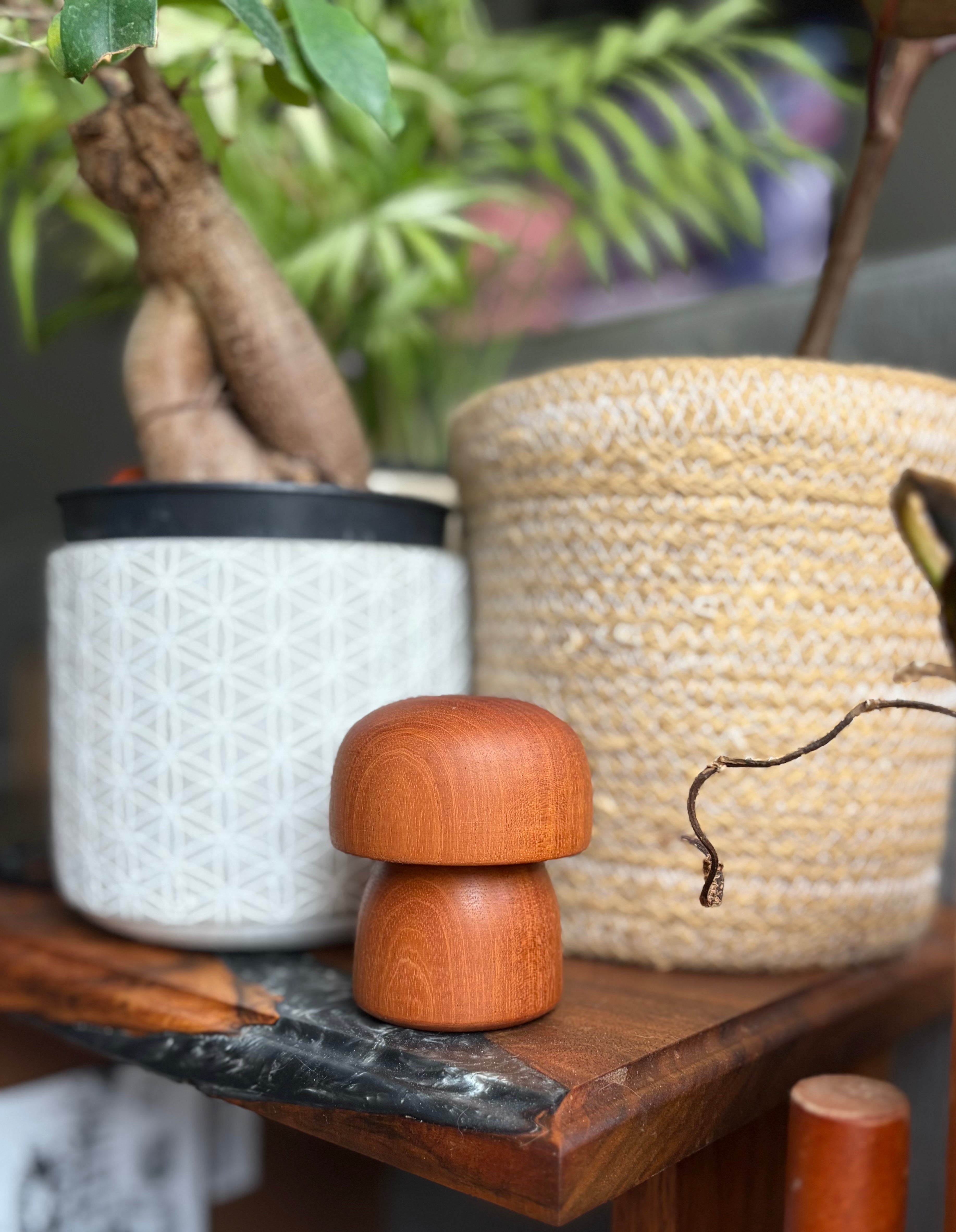 Hand Turned Mahogany Mushroom