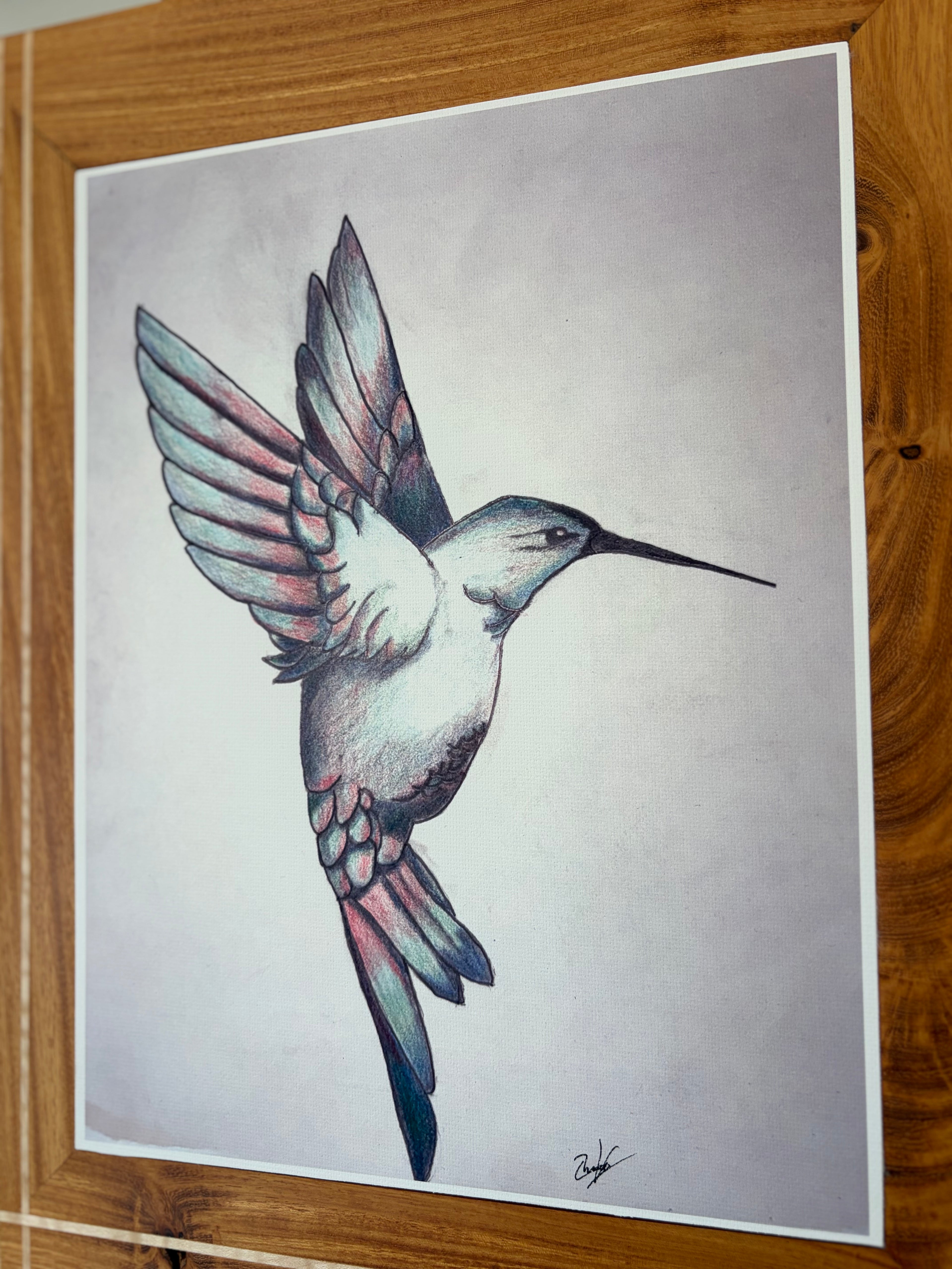 Custom Framed Hummingbird Canvas Print