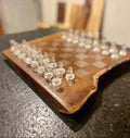 Unique Handmade Cocobolo Wood Epoxy Chessboard - Exotic Game Room Decor